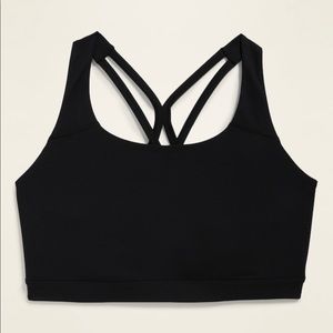 Old navy medium support black strappy sports bra